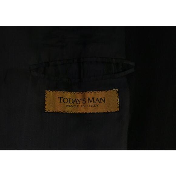 Todays Mans Made in Italy 100% Cashmere Solid Black Flannel 3-Btn Blazer 46L - Picture 7 of 10